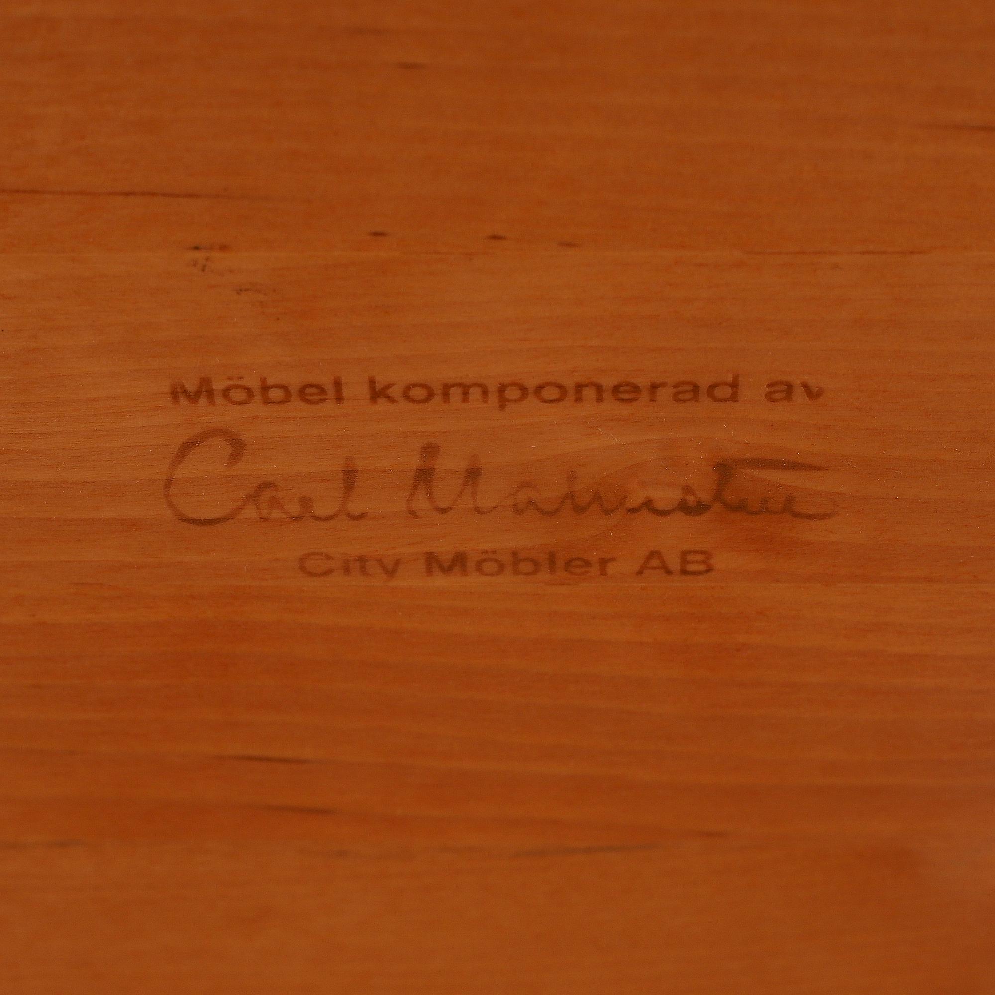 CARL MALMSTEN, a set of three nesting birch tables 'Släden' (The sled), City Möbler AB.