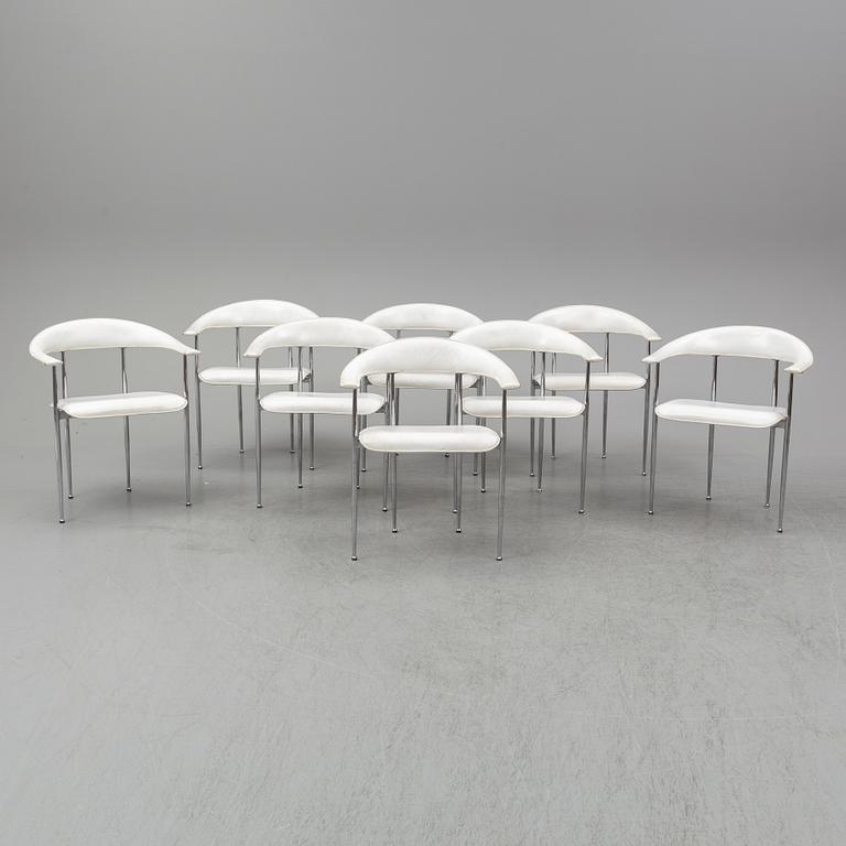 VEGNI & GUALTIEROTTI, eight 'P40' chairs from Fasem, Italy.