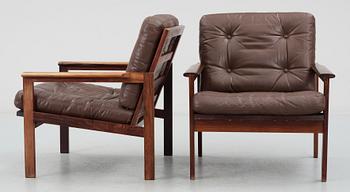 FÅTÖLJER, ett par, 1960/70-tal.