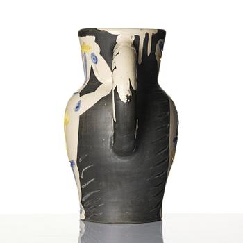 Pablo Picasso, kanna, fajans, "Pichet au vase" (A.R. 226), Madoura, Vallauris, Frankrike, efter 1954.