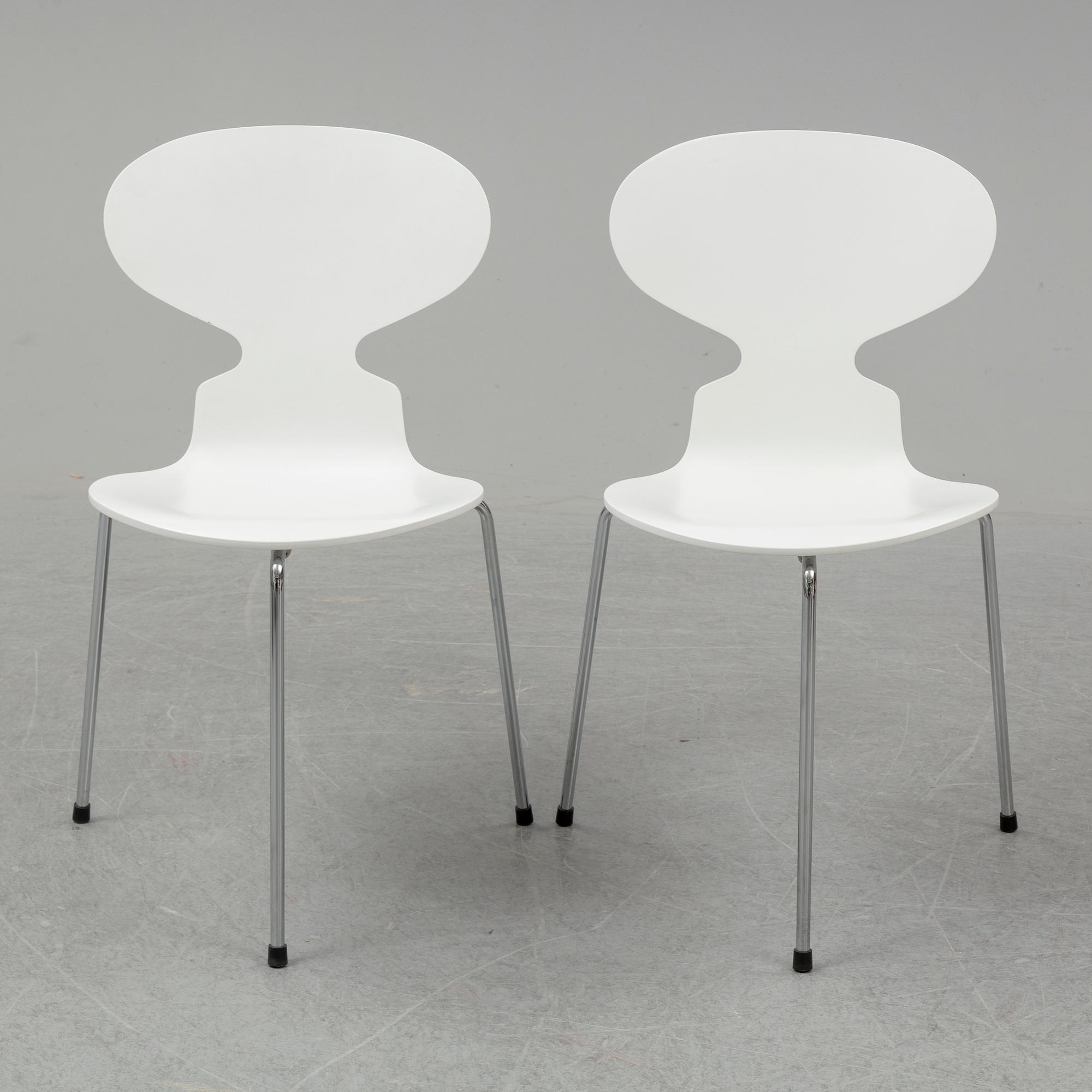 ARNE JACOBSEN, stolar, 6 st, "Myran", Fritz Hansen, Danmark, 2004.