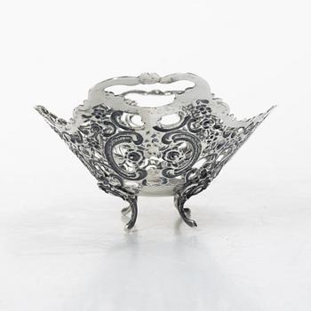 Footed bowl, silver, Rococo style, Swedish import mark, early 20th century.