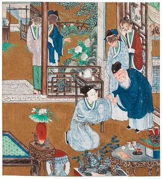 A set of nine Chinese watercolours by unknown artist, 19th Century.