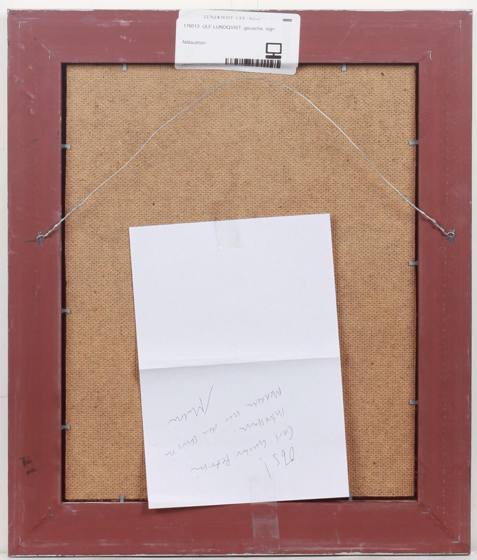 ULF LUNDQVIST, gouache, sign.