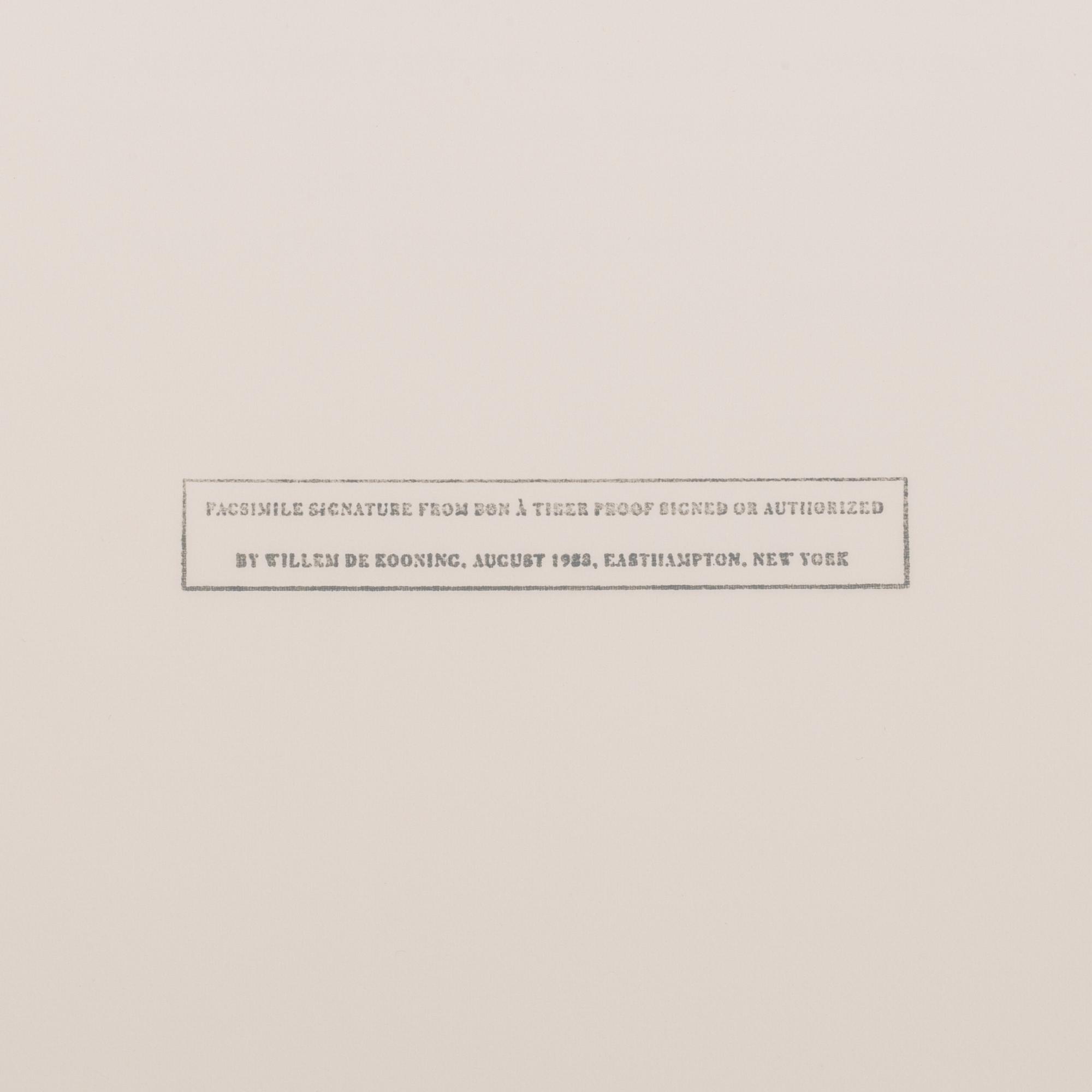 WILLEM DE KOONING, Poems by Frank O'Hara with litographs by Willem De Kooning. Limited Editions Club 1988, 174/550.