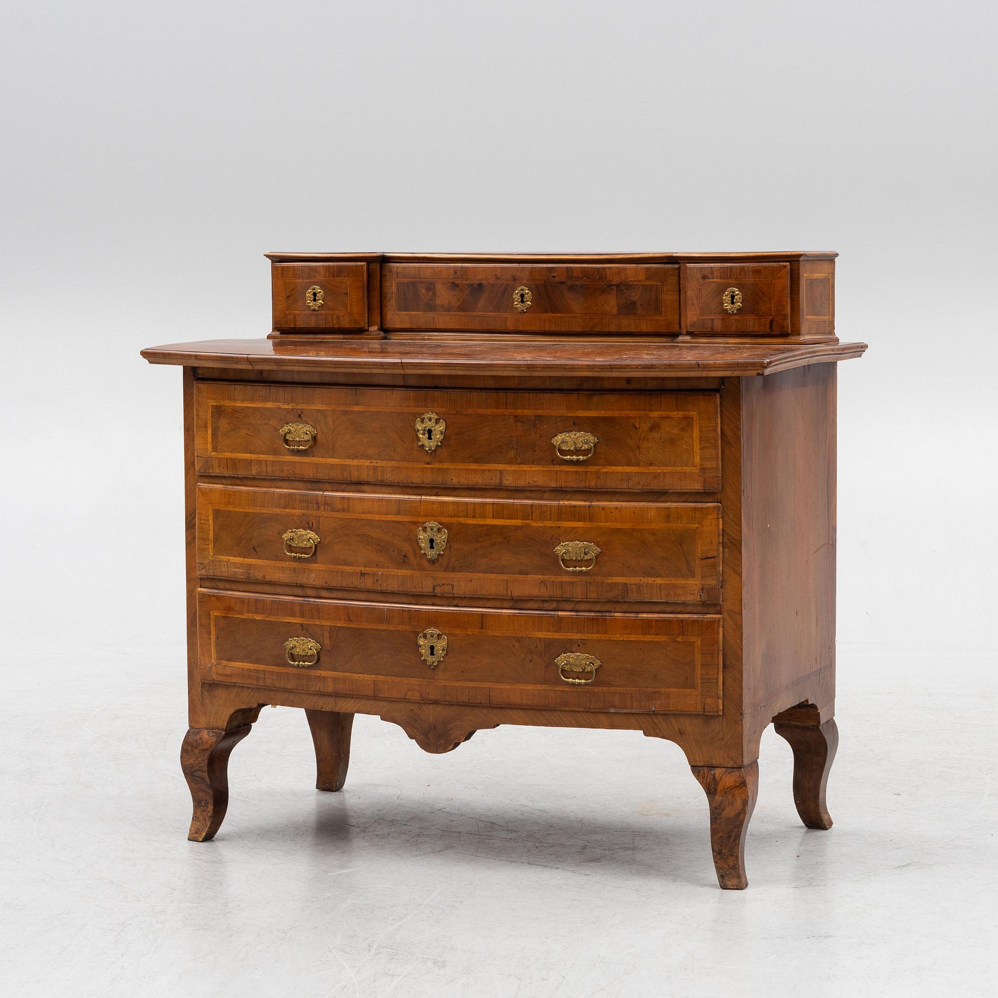 Bureau with a superstructure, Baroque, 18th century.