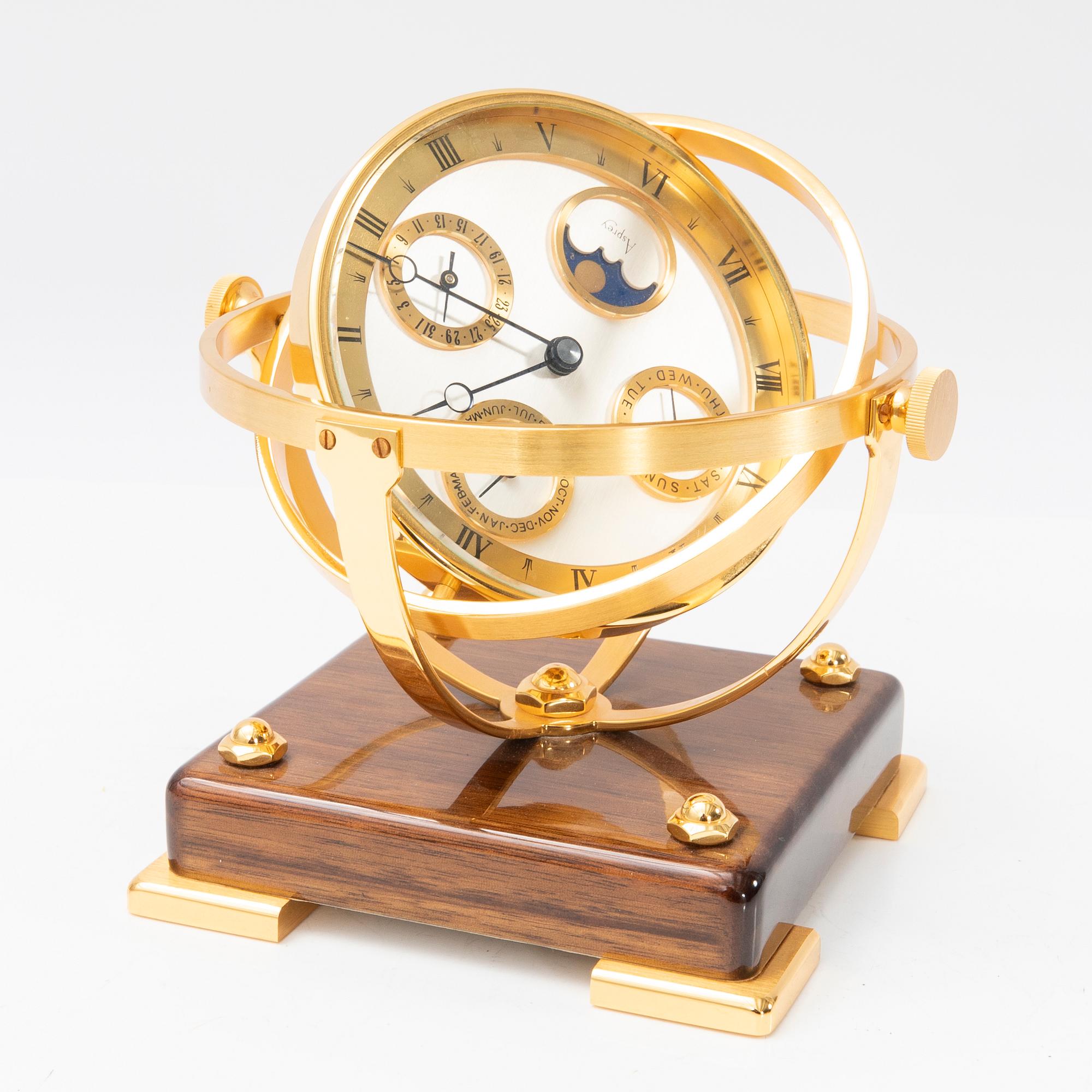 Asprey, calendar clock, late 20th century.