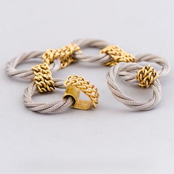 ARMBAND, 18K guld och vitguld. Italien, importstämplar T. Tillander 2007.