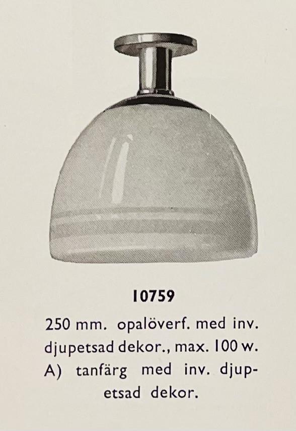 Harald Notini, a pair of ceiling lamps, variant of model "10148", Arvid Böhlmarks Lampfabrik, Stockholm, 1930s.