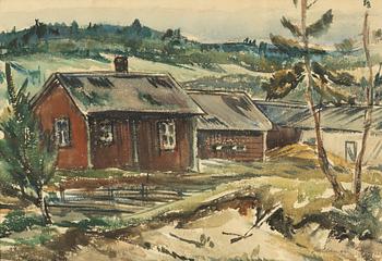 Tyko Sallinen, watercolour, signed.