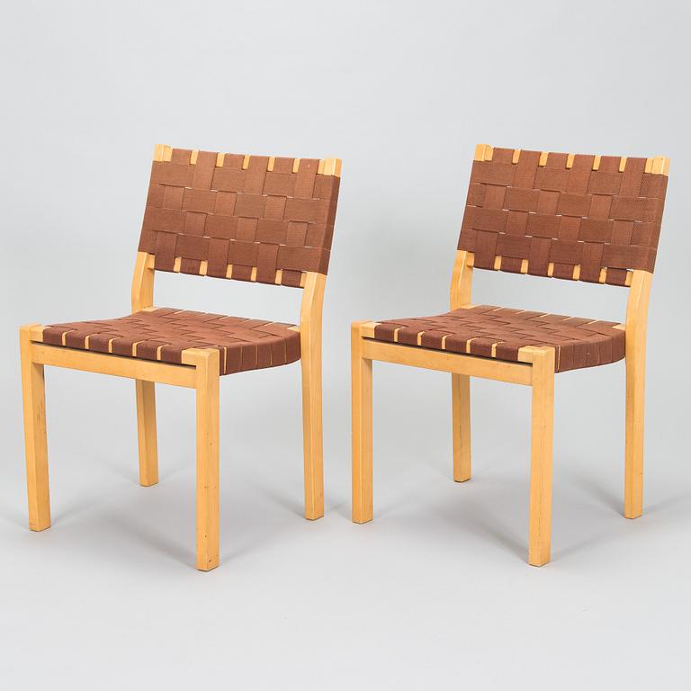 Alvar Aalto, a set of 8 chairs, model 611, Artek, Finland, late 20th century.
