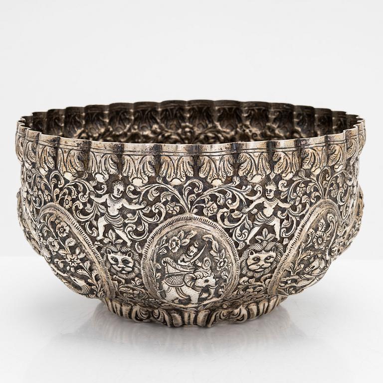 Malja, hopeaa, Intia/ Sri Lanka, mahd. 1900-luvun alku.