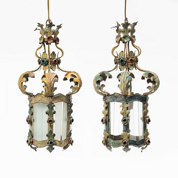 A pair of window lanterns, likely Italy, second half of the 20th century.