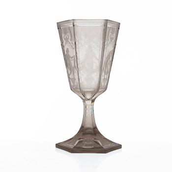 Simon Gate, pokal, glas, "Sex Gracer", Orrefors, 1922.