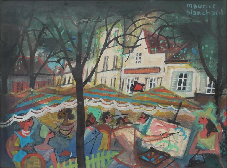 MAURICE BLANCHARD, gouache, signerad.