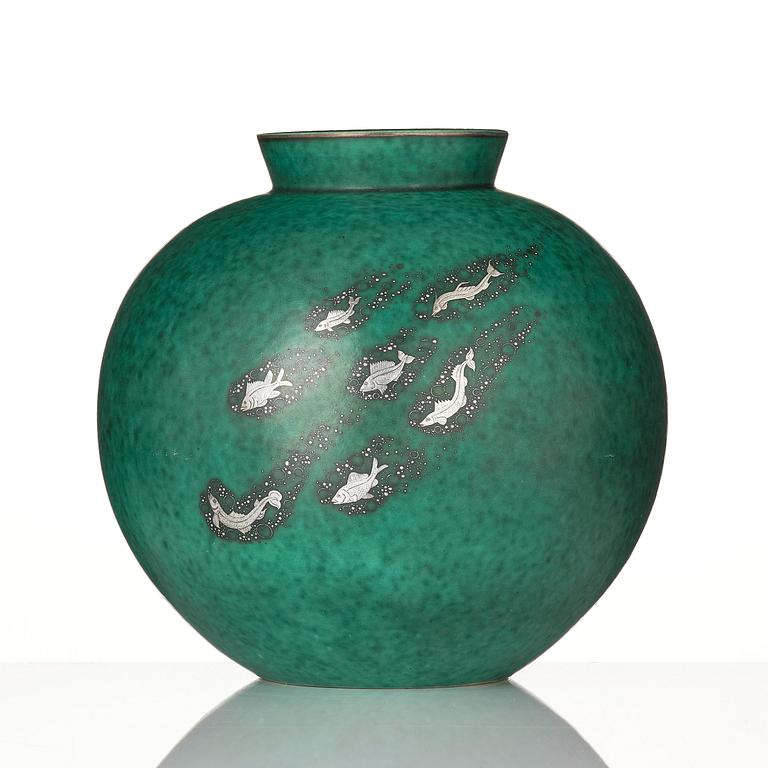 Wilhelm Kåge, an "Argenta" stoneware vase, Gustavsberg 1948.