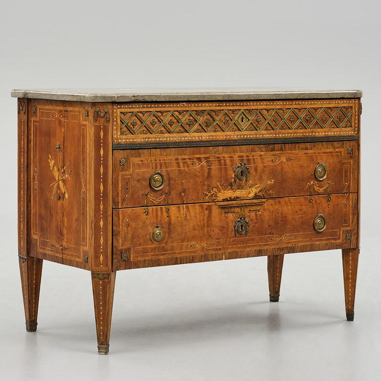 A Gustavian marquetry commode by N. P. Stenström (master in Stockholm 1782-90).