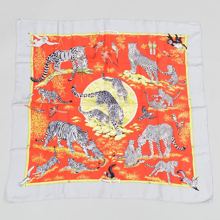 HERMÈS, scarf, "Tendresse Féline".