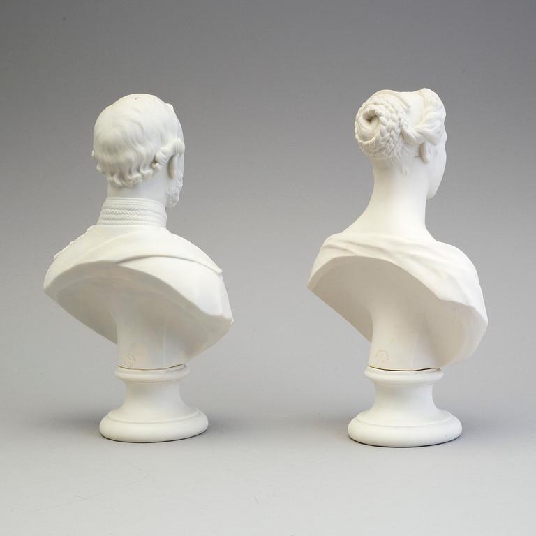 A PAIR OF PARIAN BUSTS, Gustafsberg, second half of the 19th century.