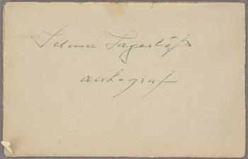SELMA LAGERLÖF (1858-1940), autograf.