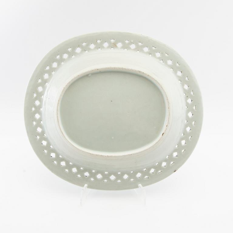 Galleried bowl with plate China circa 1800 porcelain.