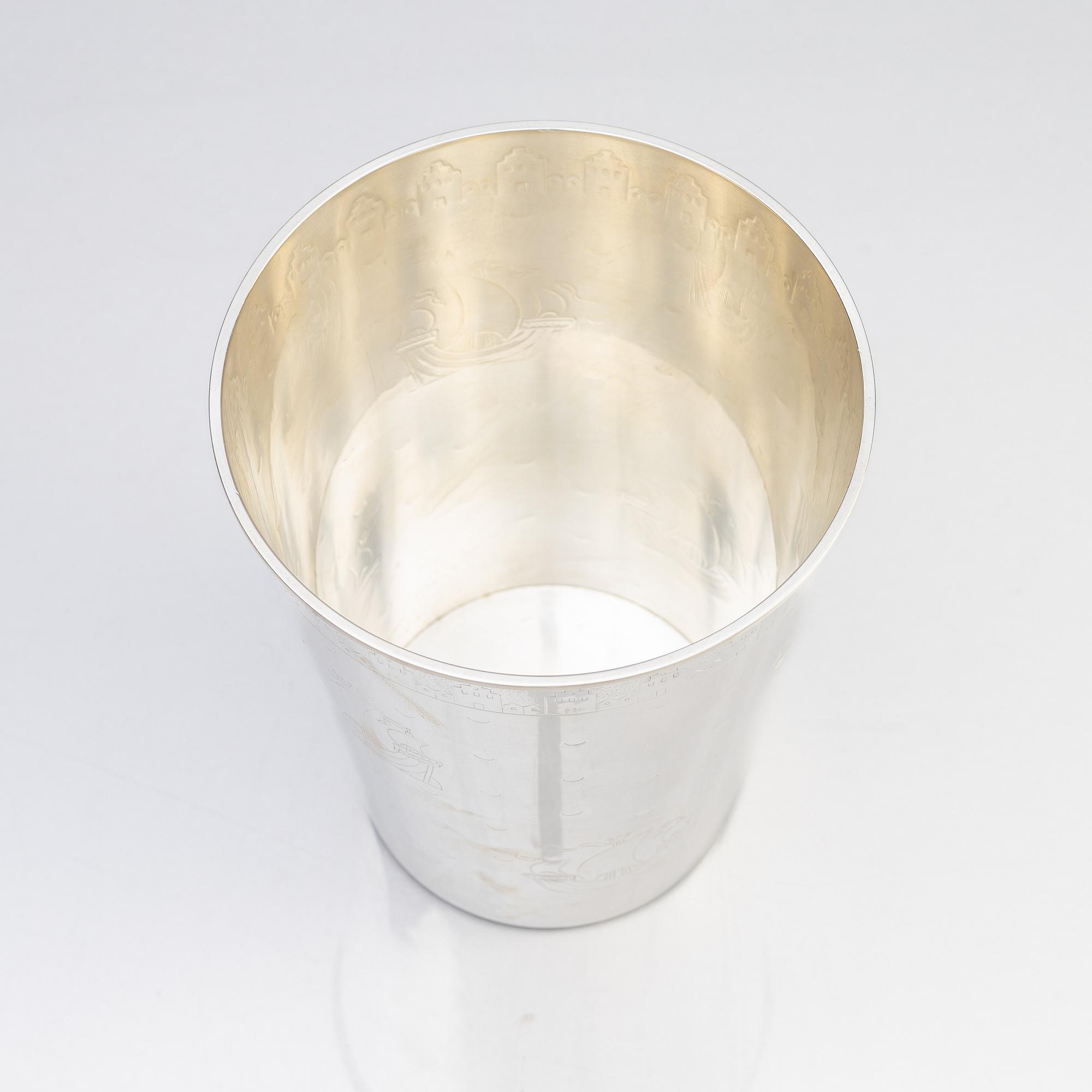 A silver vase, W.A. Bolin, Stockholm 1955.