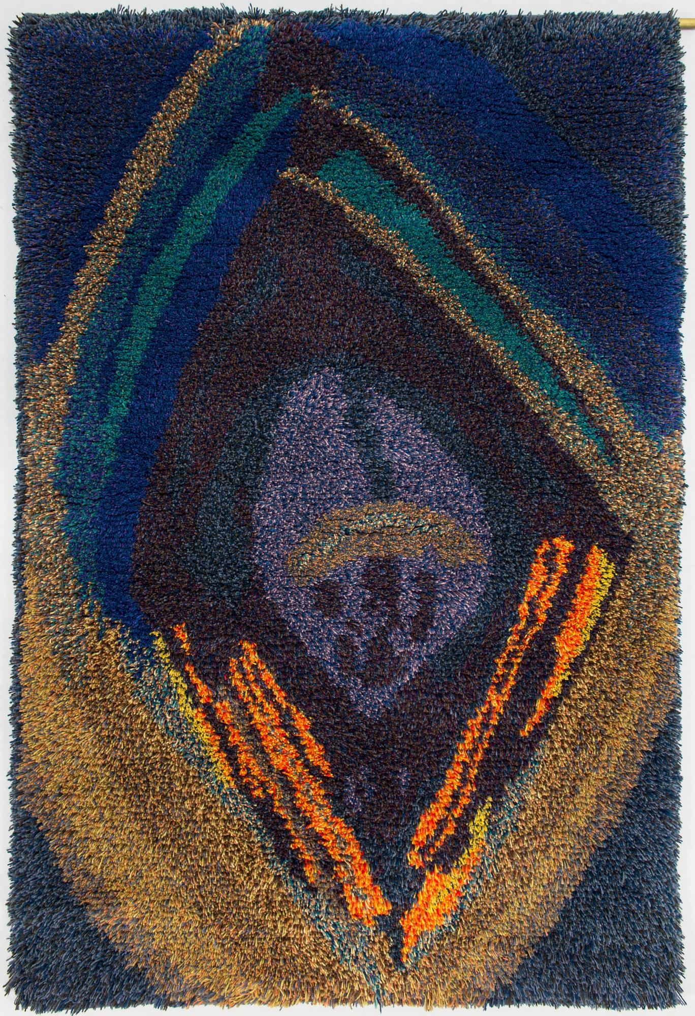 OILI MÄKI, a Finnish long pile rug. Circa 168X115 cm.