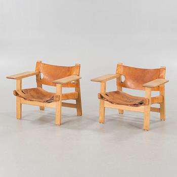 A pair of 'Spanish chairs', Fredericia Stolefabrik, Denmark.