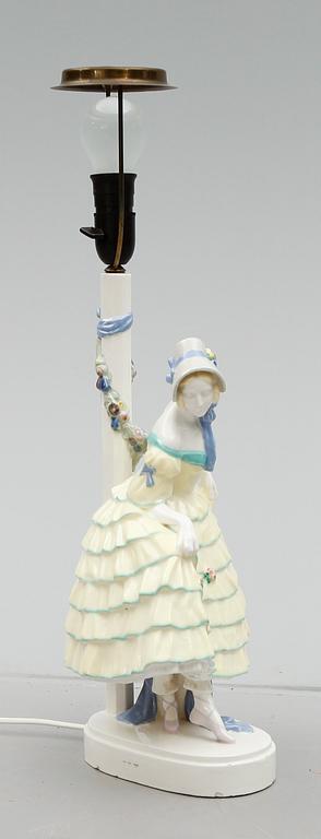 BORDSLAMPA, porslin, Podany, Keramos, Österrike, 1930-/40-tal.