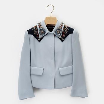 Miu Miu, a pearl embroidered jacket, size 38.