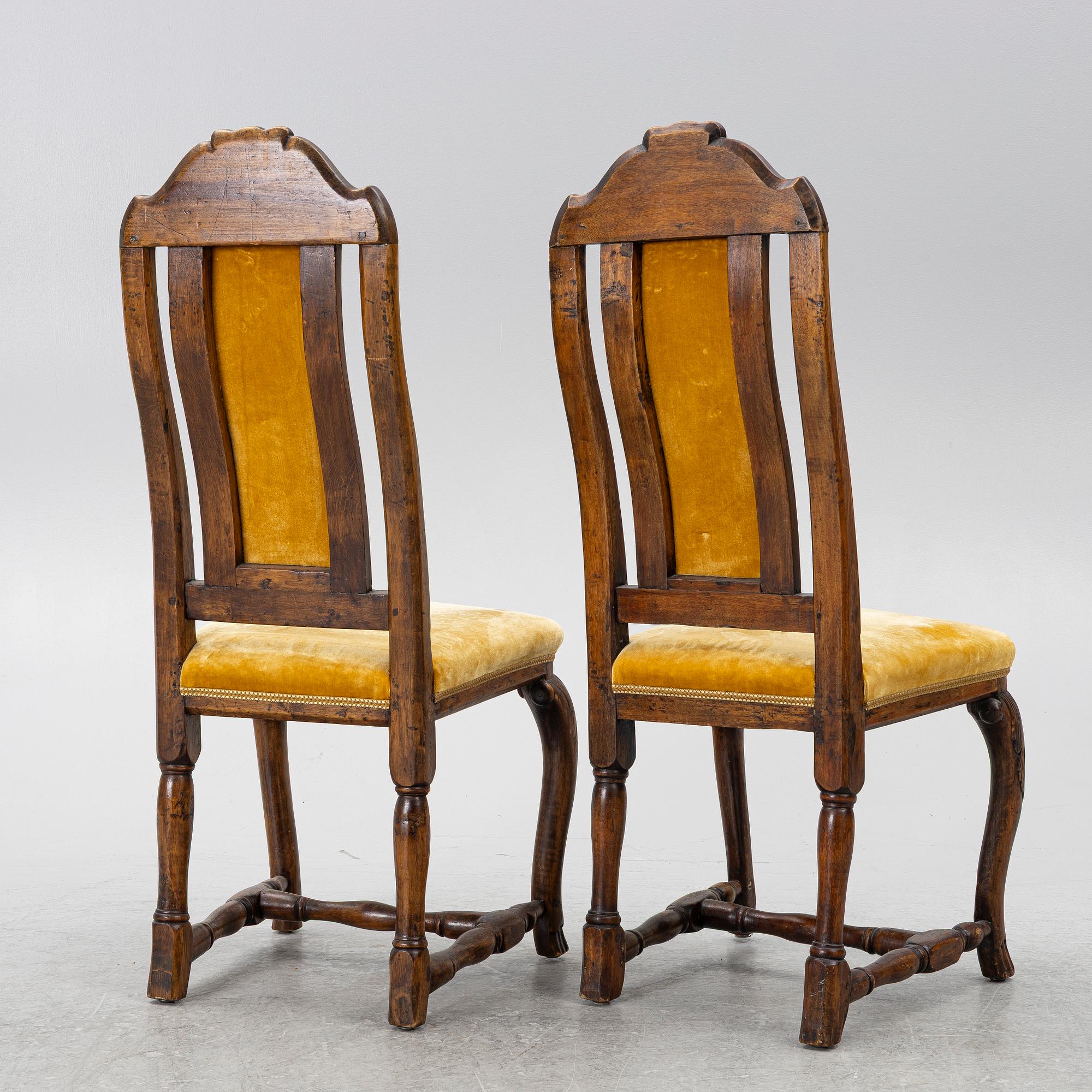 A pair of Late Baroque Chairs, a. mid-18th century.