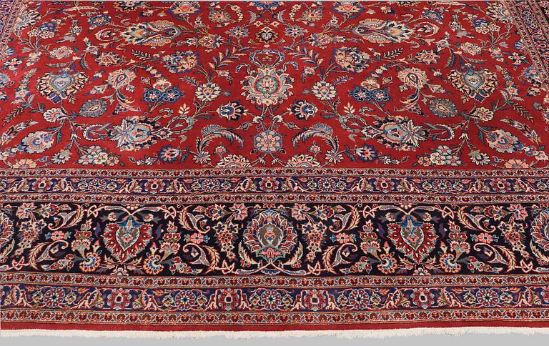 A semi antique Keshan carpet, c. 452 x 333 cm.