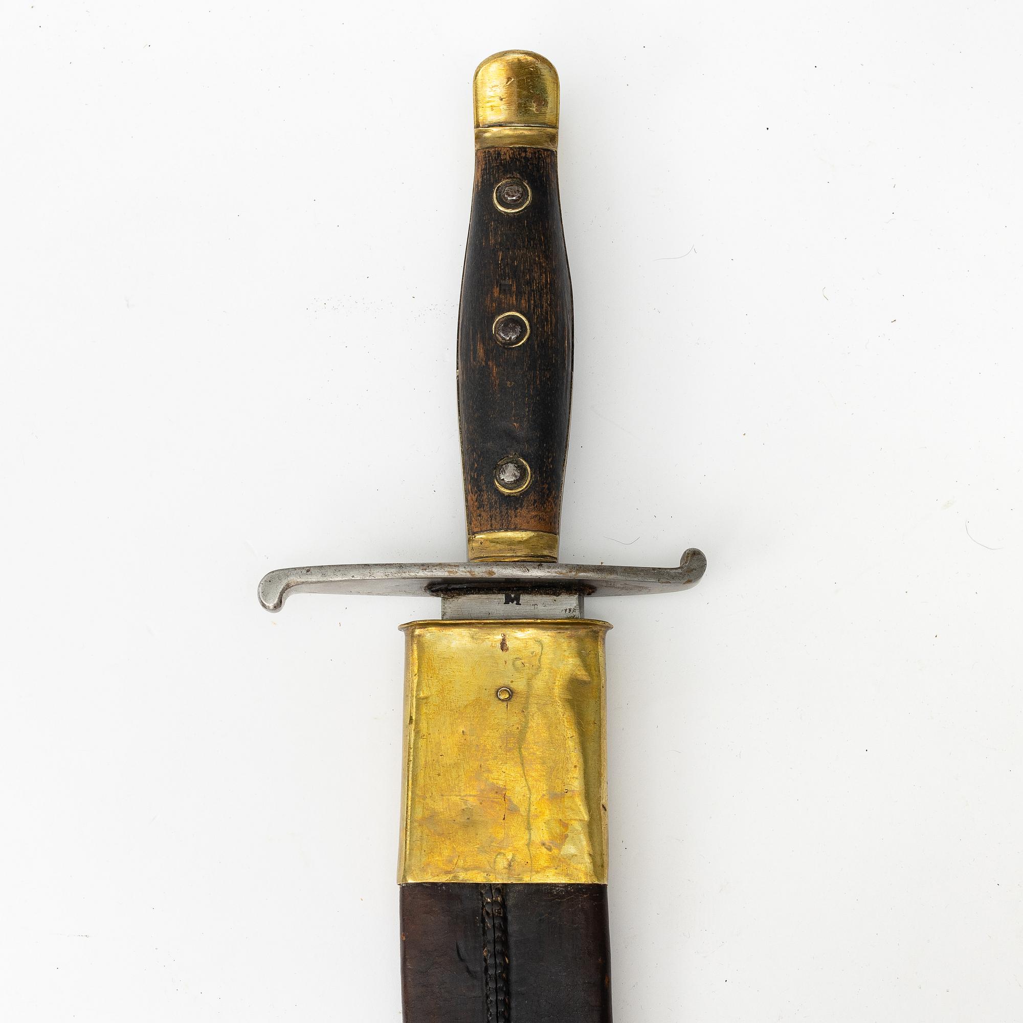 A Swedish cutlass 1810 pattern, with scabbard.