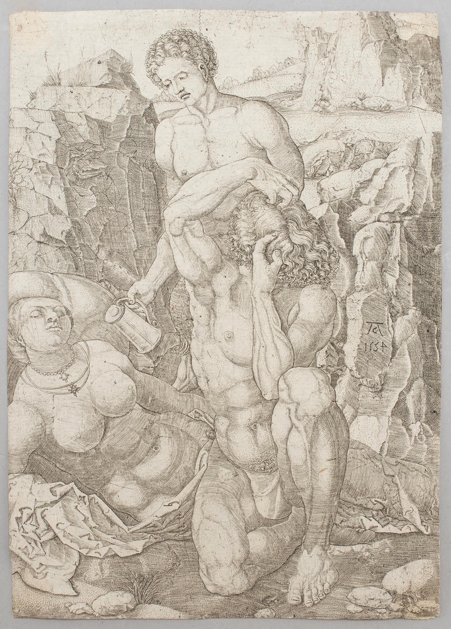 MONOGRAM AC, copperplate, after Albrecht Dührer, 16th century.