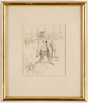 Bruno Liljefors, tusch & akvareller, 8 st samt 1 titelsida. Titelsidan signerad BL.