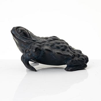 A dark yixing three legged toad 'Jin Chan' water sprinkler, China, 1980s.