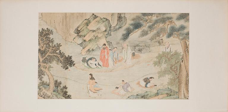 A pair of Chines watercolour on paper, early 20th Century.