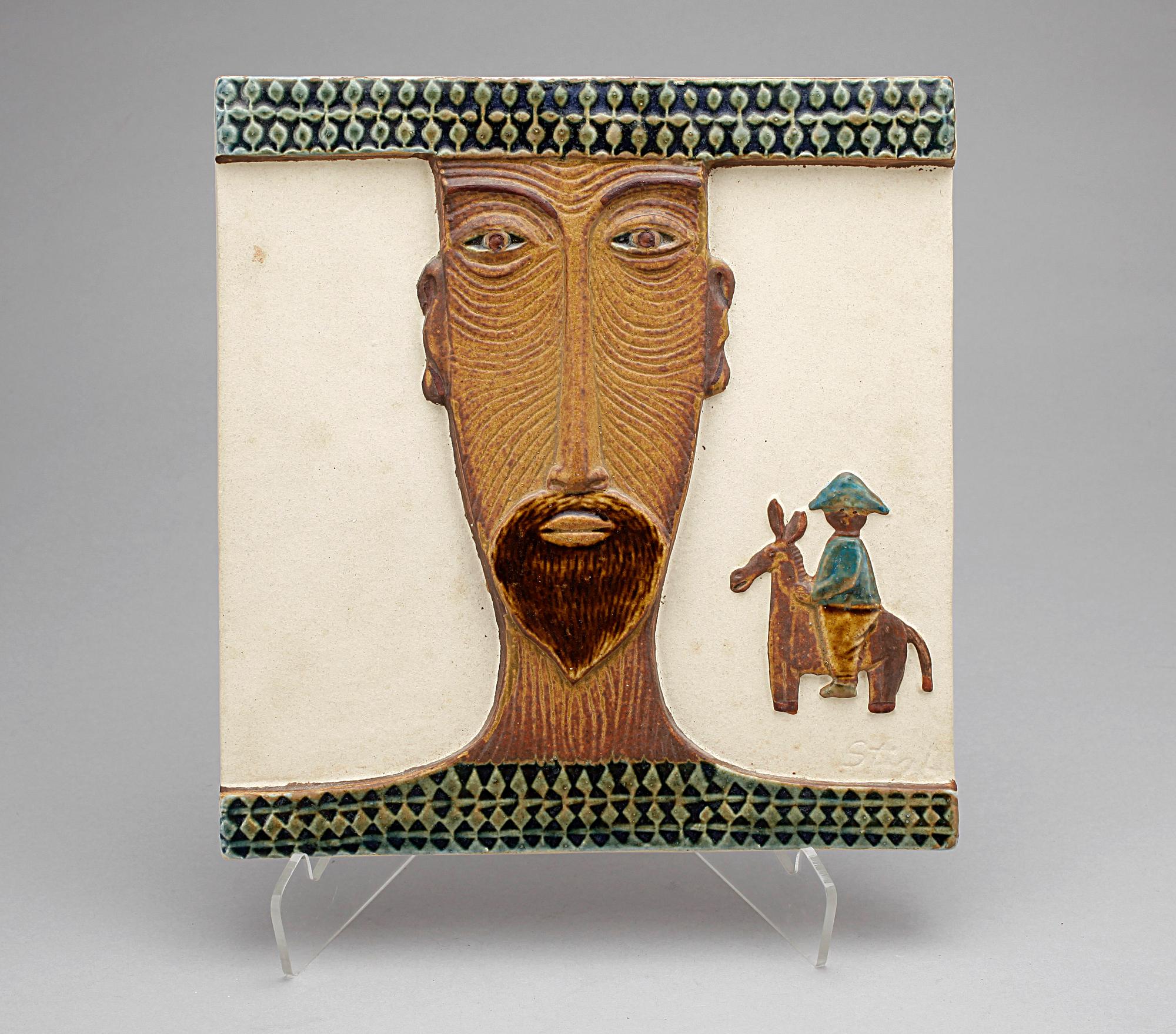 VÄGGRELIEF, stengods, Stig Lindberg, Gustavsberg, 1960-70.