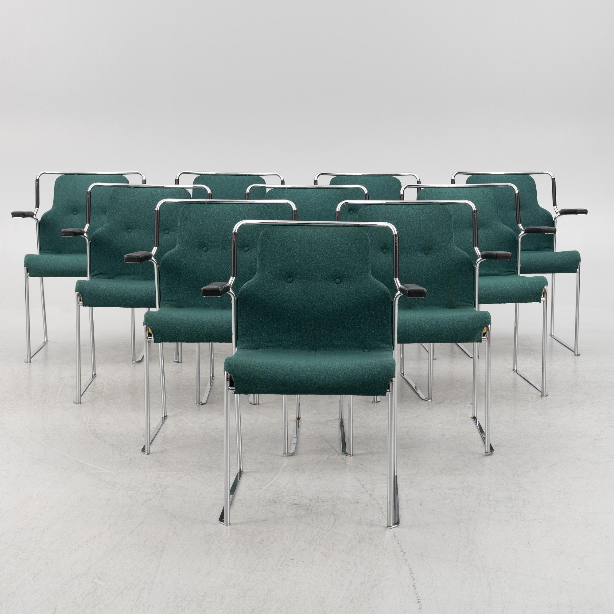 Bruno Mathsson, a set of 10  "Mia" chairs, Bruno Mathsson International.