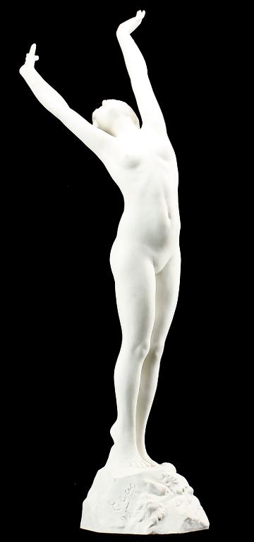 FIGURIN, parian, "Solrosen", Axel Ebbe, dat -93, Gustavsberg, 1914.