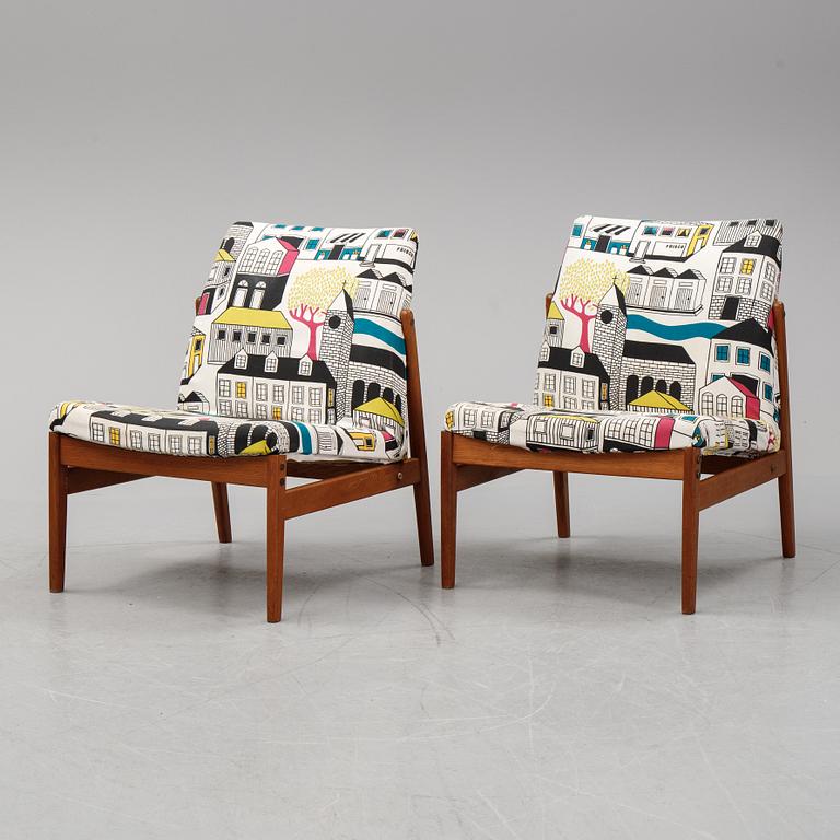 A pair of easy chairs by Alf Svensson for Bodafors, dated 1963.