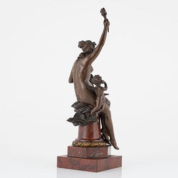 Unknown artist 19th century, sculpture, bronze, height 30 cm (including stone base 32 cm).