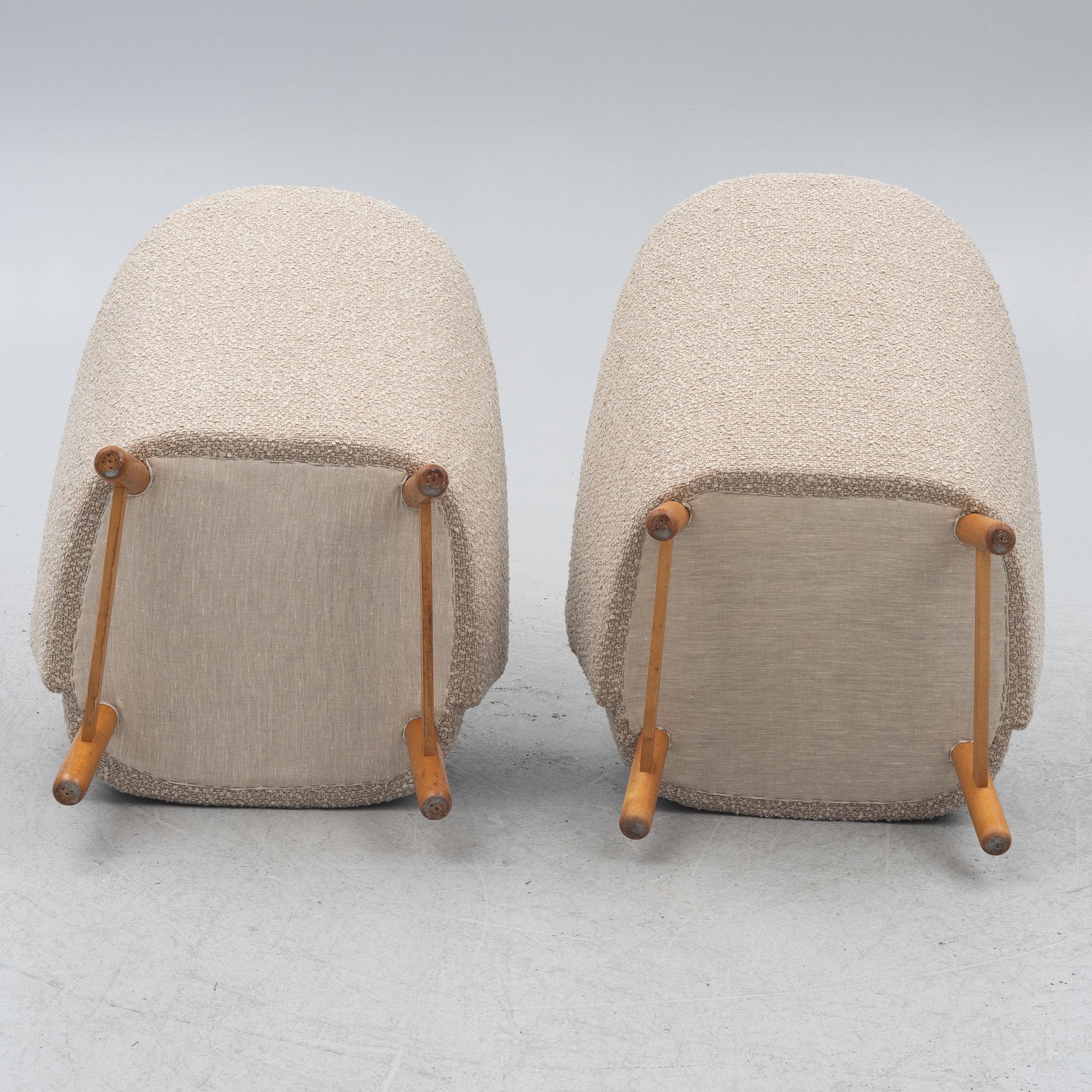 Fåtöljer, ett par, "Annukka", modell 1408, Asko 1950-tal.