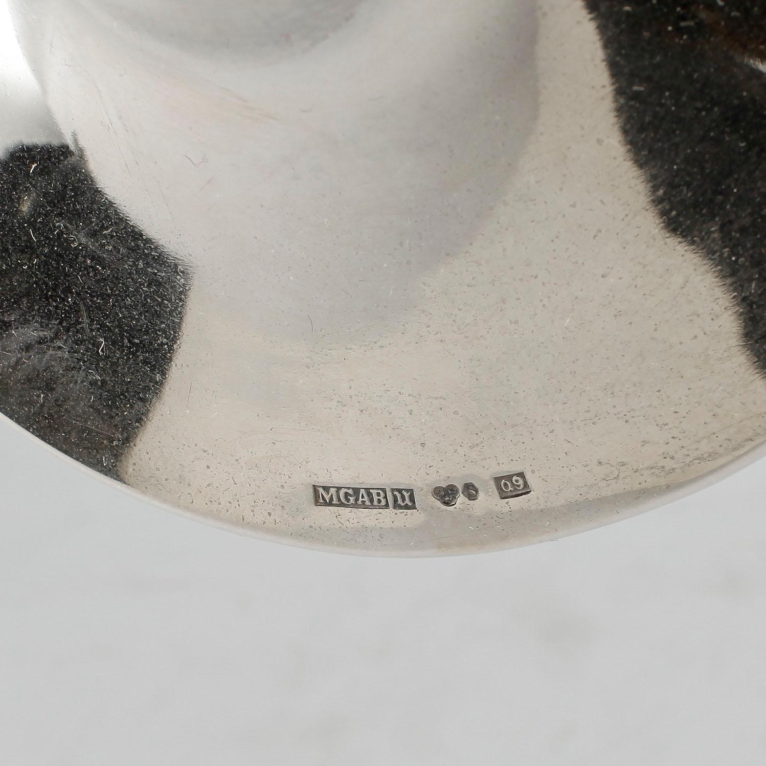 LJUSSTAKAR, ett par, silver, MGAB Uppsala, 1966.