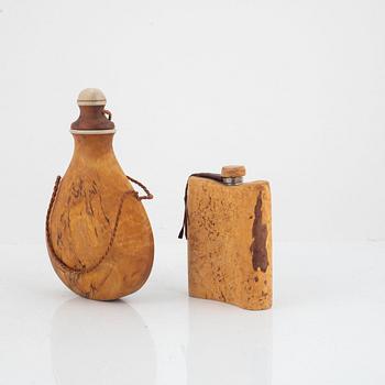 Tore Sunna and Per Erik Nilsson, two birch flasks, signed.