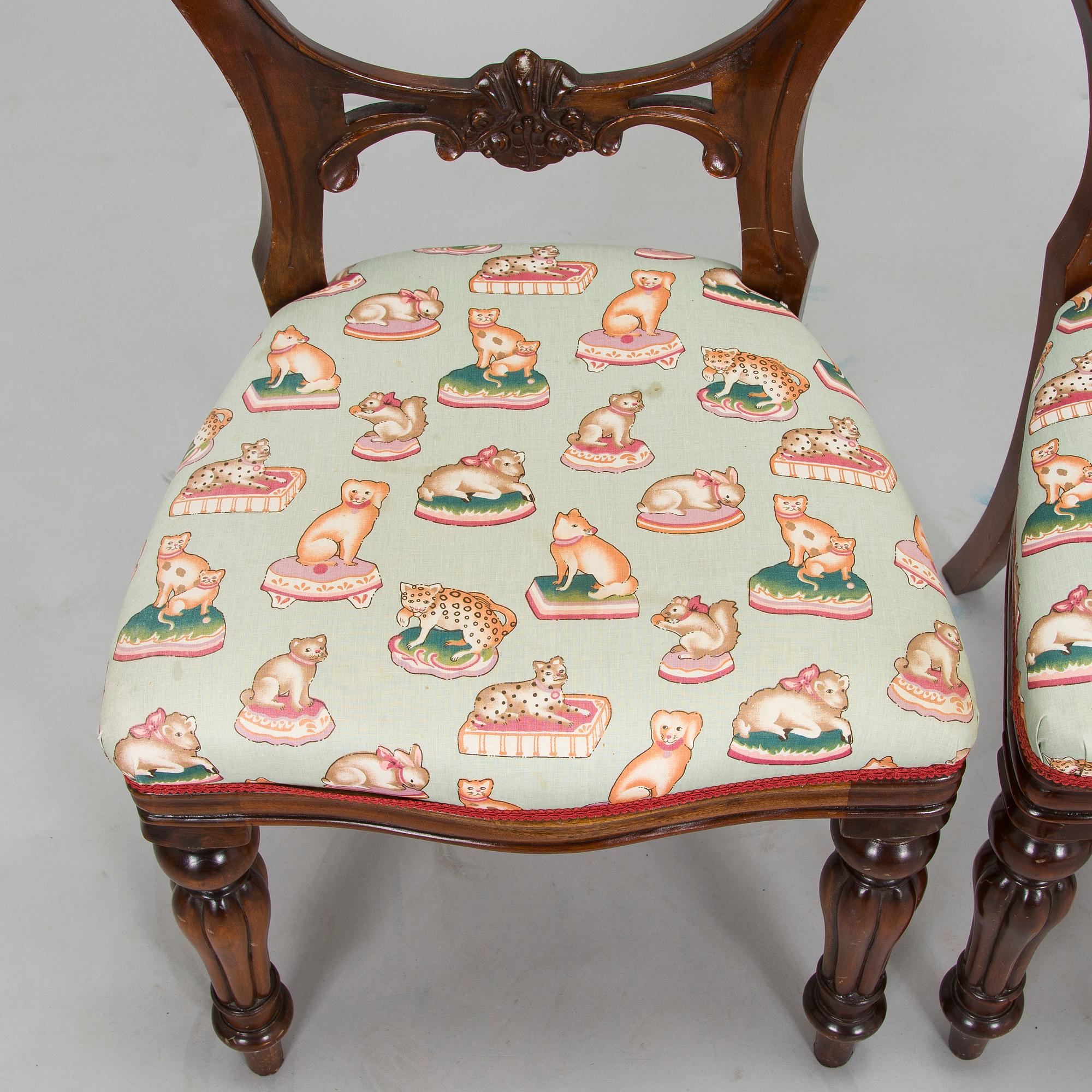 Matbord och stolar, 8 st, mahogny, regency-stil, 1900-talets slut.