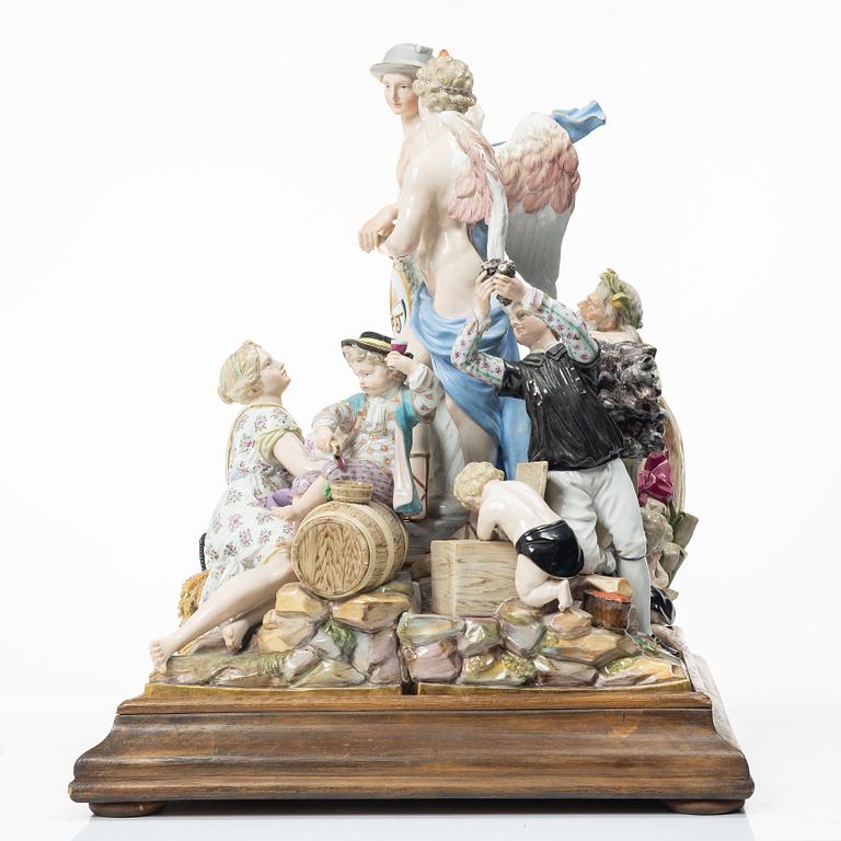 Meissen, Figurgrupp, porslin, "Allegorie der Handel", 1800-tal.
