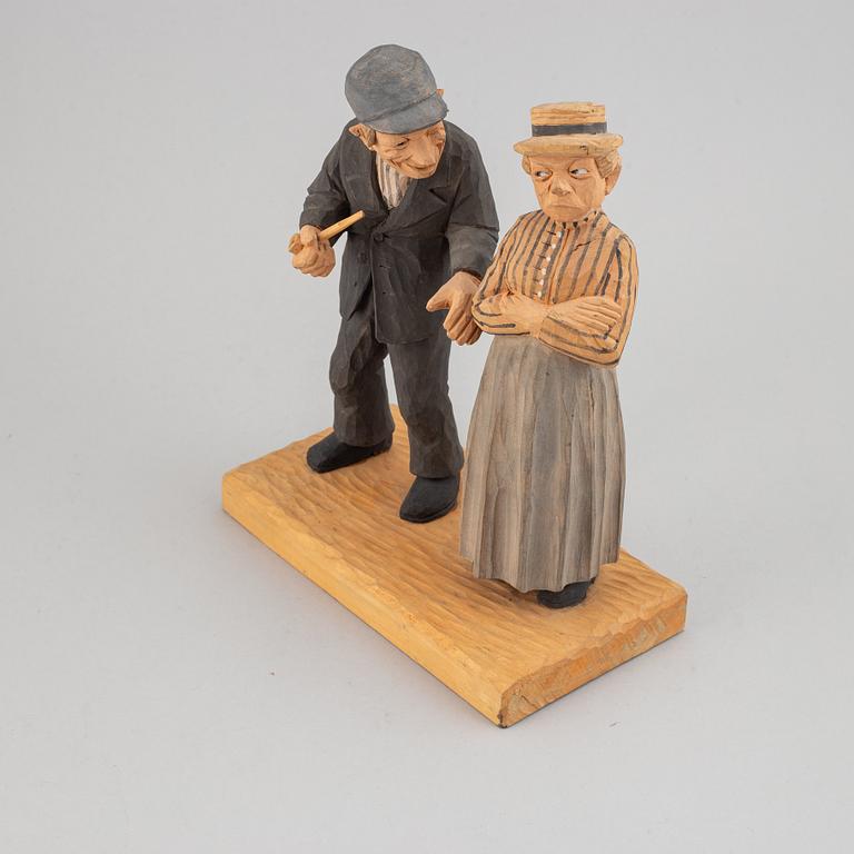 HERMAN ROSELL, skulptur, snidat och bemålat trä, signerad och daterad 1953.