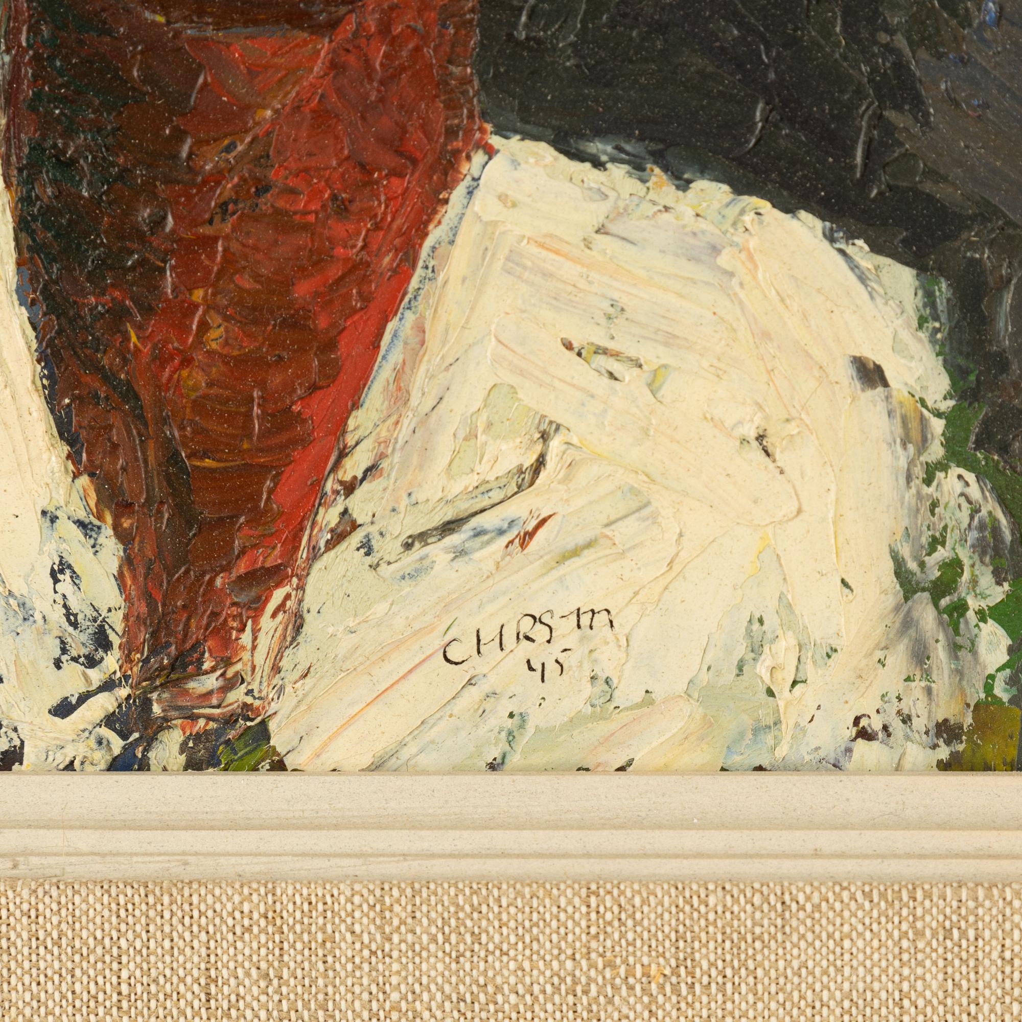 Christer Strömholm, oil on panel, signed and dated -45.
