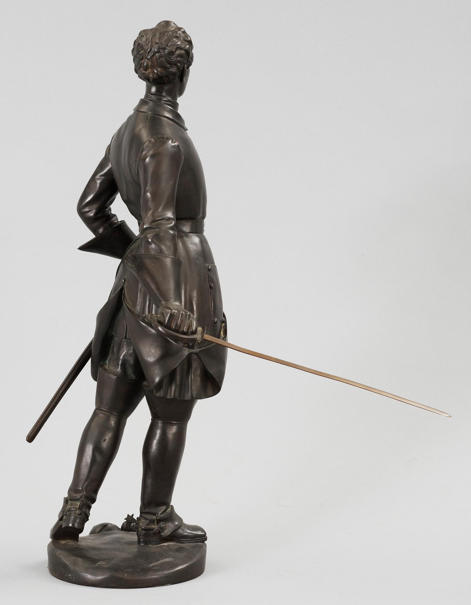 OKÄND KONSTNÄR, skulptur, brons, 1900-tal. Gjutarstämplar Otto Meyers gjuteri.